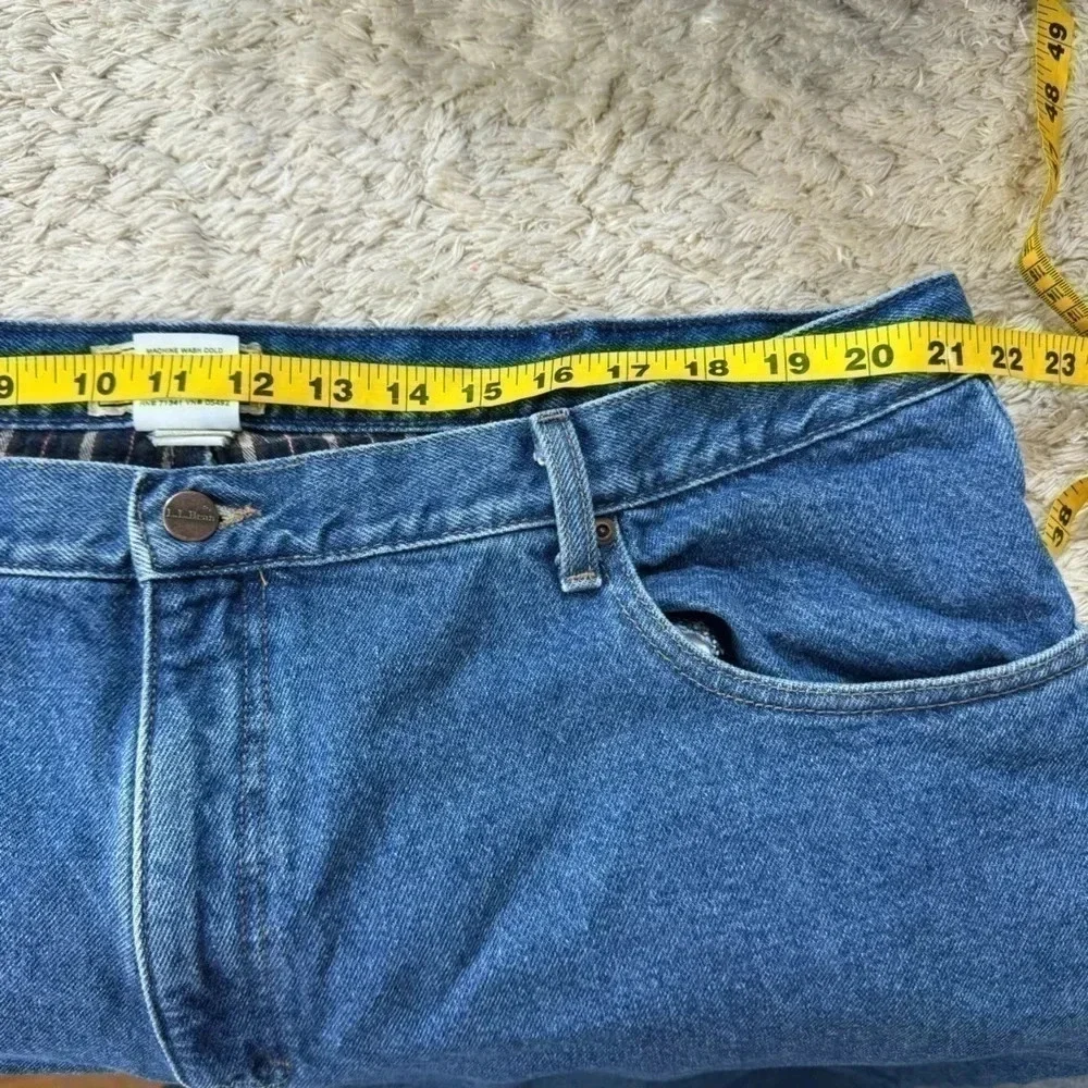 L.L Bean mens plaid lined jeans size 44x32
